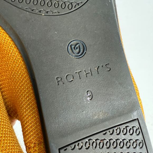 Rothy's Ballet Flat Women's 9 Dark Yellow Slip-On Round Toe Comfort Shoes - Picture 10 of 10